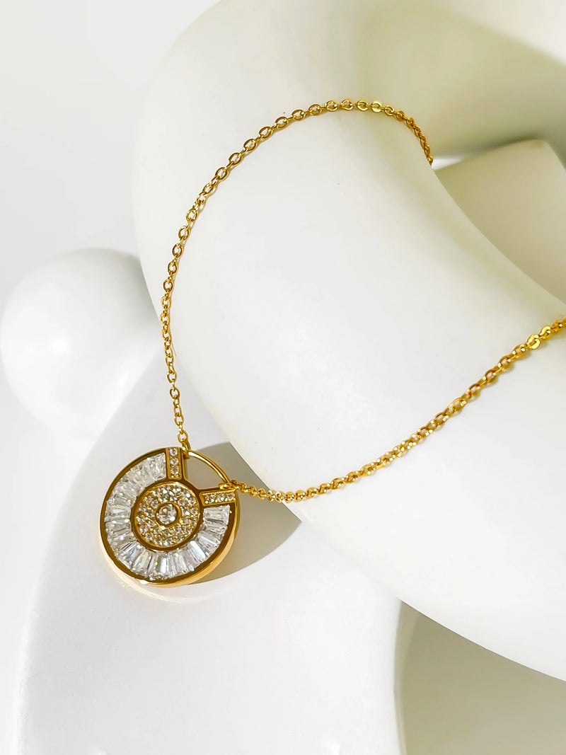 Waterproof Goddess Coin Necklace in 18K Gold-Plated Stainless Steel