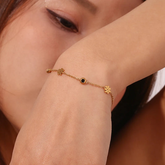 Waterproof Flower Bracelet - 18K Gold Plated
