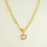 Waterproof Gold Choker with Pearl & Initial Pendant - 18K Gold Plated