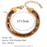 Waterproof Colorful Bead Bracelet - 18K Gold Plated