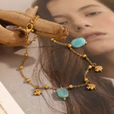 Waterproof Charming Fish Pendant Anklet - 18K Gold Plated