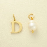 Waterproof Gold Choker with Pearl & Initial Pendant - 18K Gold Plated