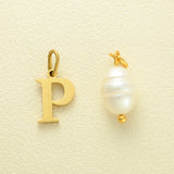 Waterproof Gold Choker with Pearl & Initial Pendant - 18K Gold Plated