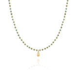 Waterproof Vintage Bead Chain Water Drop Pendant Necklace - 18K Gold Plated