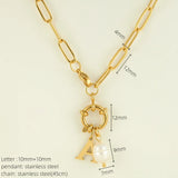 Waterproof Gold Choker with Freshwater Pearl & Initial Pendant - 18K Gold Plated