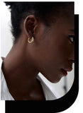 Waterproof Zirconia Flower Hoop Earrings - 18K Gold Plated