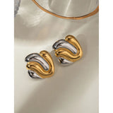 Waterproof Square Stud Earrings - 18K Gold Plated