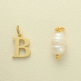 Waterproof Gold Choker with Pearl & Initial Pendant - 18K Gold Plated