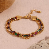 Waterproof Colorful Bead Bracelet - 18K Gold Plated