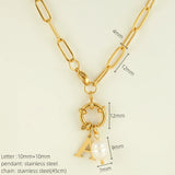 Waterproof Gold Choker with Pearl & Initial Pendant - 18K Gold Plated