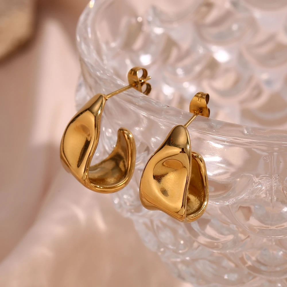 Waterproof Geometric Trapezoid Earrings - 18K Gold Plated