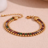 Waterproof Colorful Bead Bracelet - 18K Gold Plated