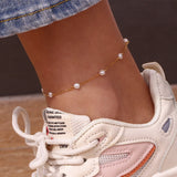 Waterproof Freshwater Pearl Anklet 18K - Gold Plated