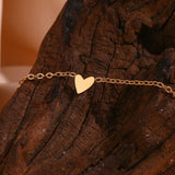 Waterproof Gold Mini Heart Chain Bracelet - 18K Gold Plated