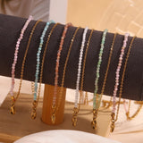 Waterproof Amazonite Double Layer Anklet - 18K Gold Plated