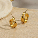 Waterproof Classic Gold Hoop Earrings - 18K Gold Plated