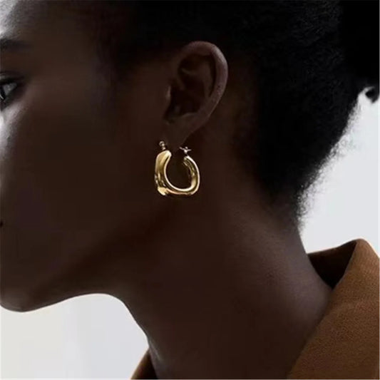 Waterproof U Shape Earrings - 18K Gold Plated