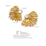 Waterproof Chrysanthemum Flower Earrings - 18K Gold Plated