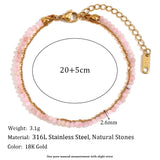 Waterproof Amazonite Double Layer Anklet - 18K Gold Plated
