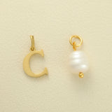 Waterproof Gold Choker with Pearl & Initial Pendant - 18K Gold Plated