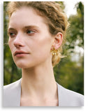 Waterproof Golden Daisy Flower Stud Earrings - 18K Gold Plated