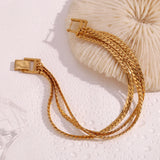 Waterproof Elegant Triple Layer Gold Bracelet - 18K Gold Plated