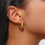Waterproof U-Shape Hoop Earrings - 18K Gold Plated