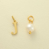 Waterproof Gold Choker with Pearl & Initial Pendant - 18K Gold Plated