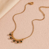 Waterproof Green Gemstone Anklet - 18K Gold Plated
