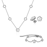 Waterproof Elegant White Shell Flower Jewelry Set