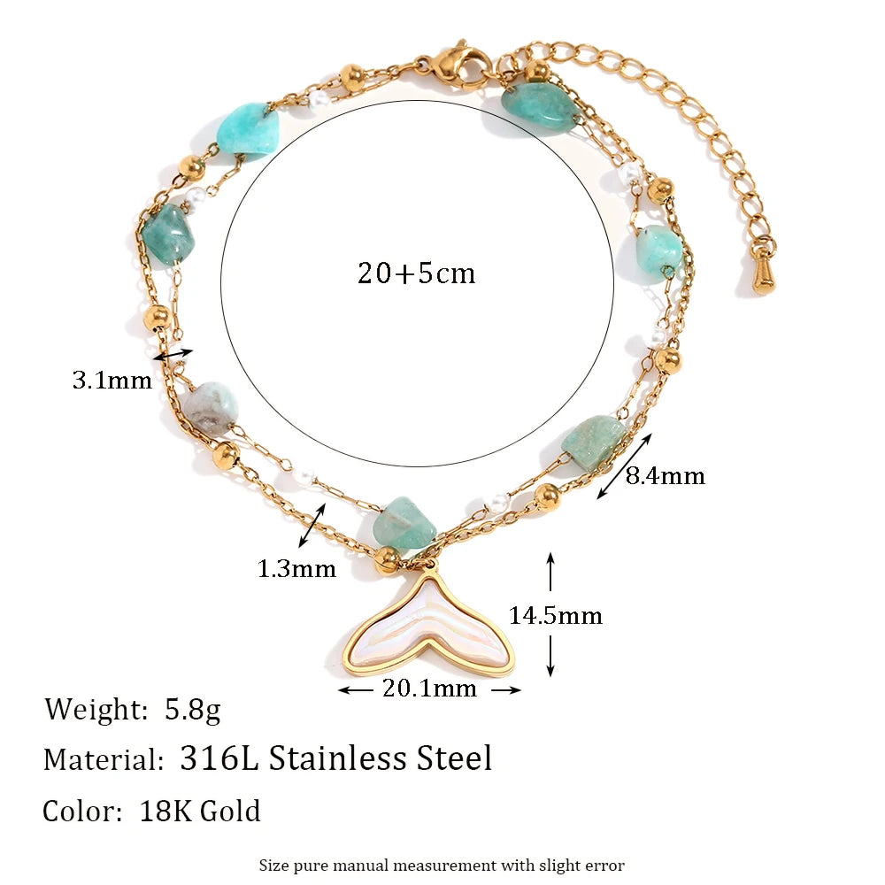 Waterproof Fish Tail Anklet - 18K Gold Plated