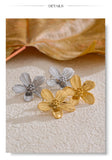 Waterproof Golden Daisy Flower Stud Earrings - 18K Gold Plated