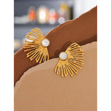 Waterproof Chrysanthemum Flower Earrings - 18K Gold Plated