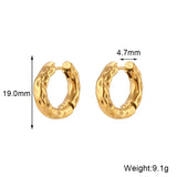 LillyFleur Waterproof Chunky Hammered Bold Hoop Earrings 19mm - 18K Gold Plated