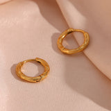 LillyFleur Waterproof Chunky Hammered Hoop Earrings - 18K Gold Plated