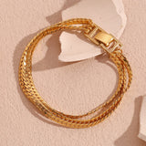 Waterproof Elegant Triple Layer Gold Bracelet - 18K Gold Plated