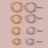 Waterproof Gold Hoop Earrings - 18K Gold Plated - 10mm to 16mm