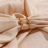 Waterproof Knot Hoop Earrings - 18K Gold Plated