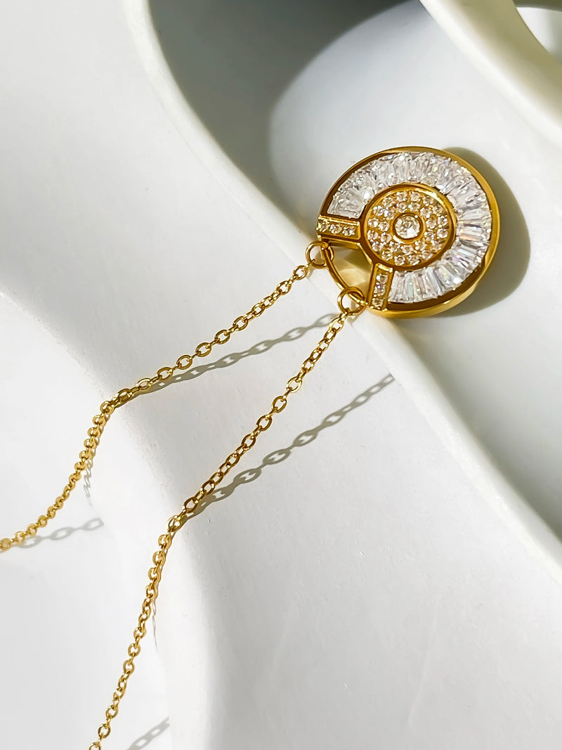 Waterproof Goddess Coin Necklace in 18K Gold-Plated Stainless Steel