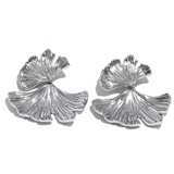 Waterproof Ginkgo Leaf Gold Drop Earrings - 18K Gold Plated