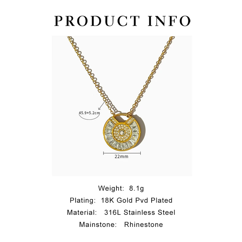 Waterproof Goddess Coin Necklace in 18K Gold-Plated Stainless Steel