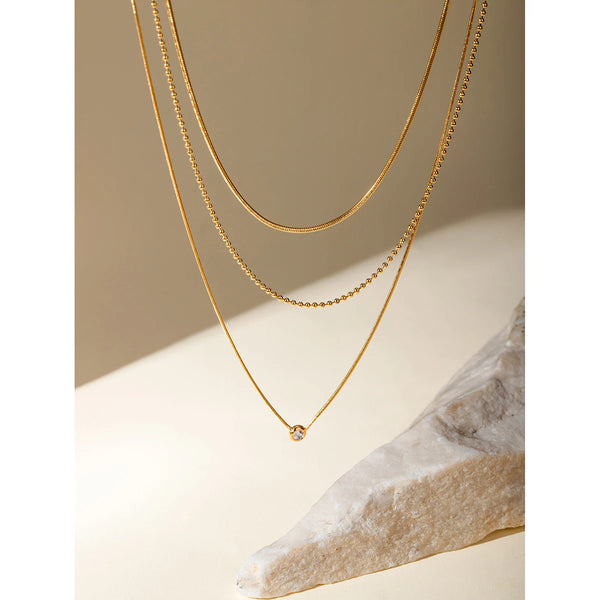 Waterproof Y-Shaped Necklace in 18K Gold-Plated Stainless Steel