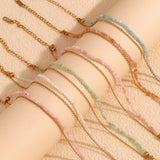 Waterproof Amazonite Double Layer Anklet - 18K Gold Plated