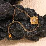 Waterproof North Star Compass Charm Bracelet - 18K Gold Plated