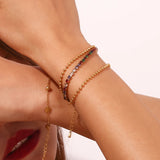 Waterproof Colorful Bead Bracelet - 18K Gold Plated