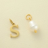 Waterproof Gold Choker with Pearl & Initial Pendant - 18K Gold Plated