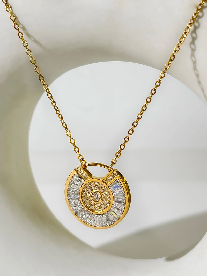 Waterproof Goddess Coin Necklace in 18K Gold-Plated Stainless Steel