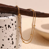 Waterproof Double Layered Snake Chain Anklet - 18K Gold Plated