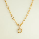 Waterproof Gold Choker with Pearl & Initial Pendant - 18K Gold Plated