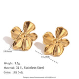 Waterproof Five Petal Flower Earrings 18.8mm - 18K Gold Plated
